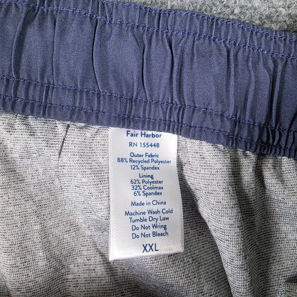 Fair Harbor Anchor Swim Trunks Men XXL Blue Geometric‎ Recycled Stretch Shorts